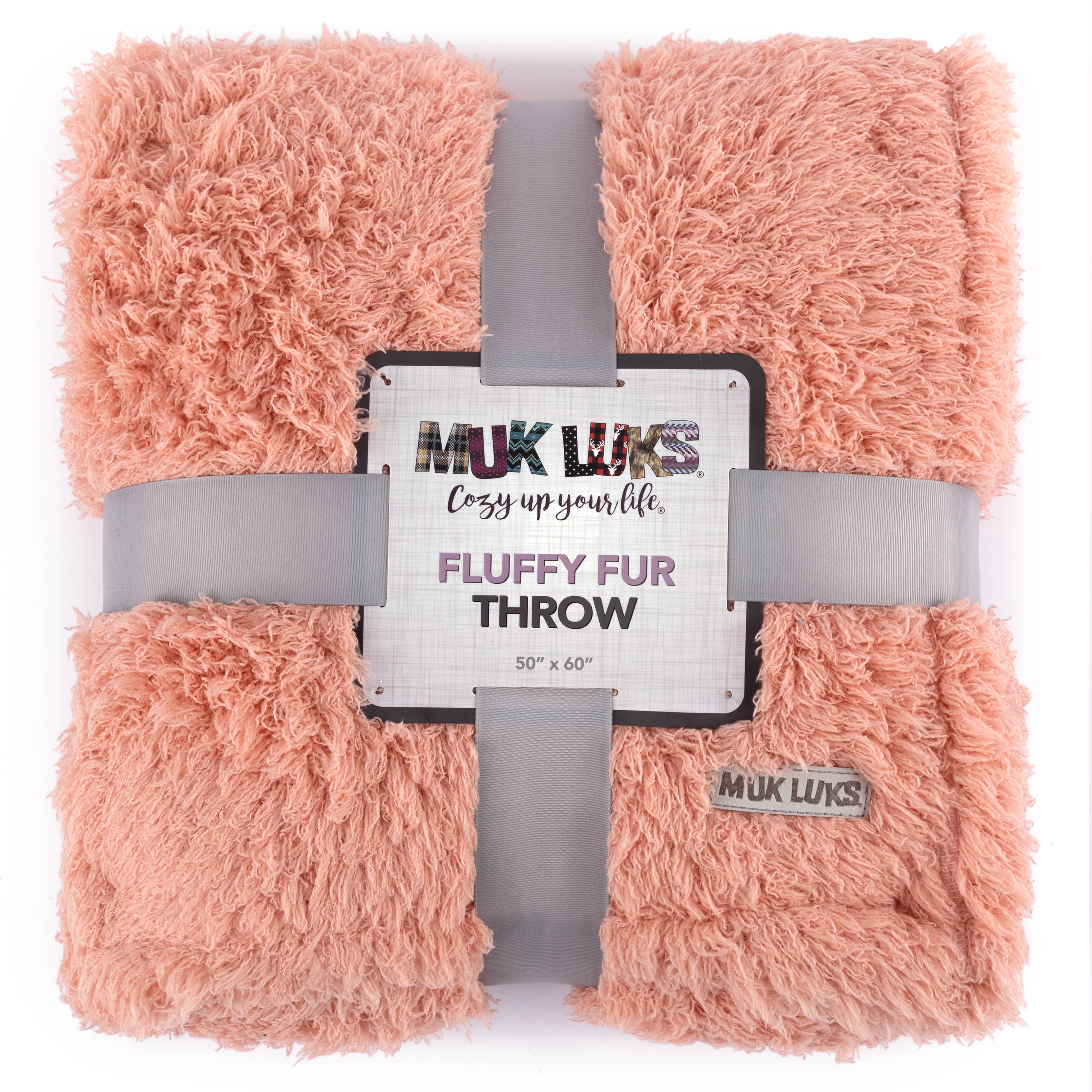 Muk Luks Fluffy Fur Throw Blanket